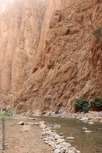 Todra River as it passes through the Todra Gorges in Morocco
