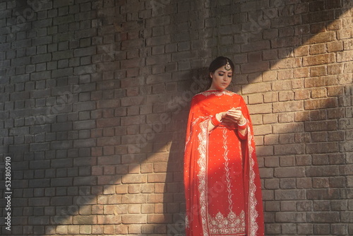 фотографія punjabi girl wearing traditional dress
