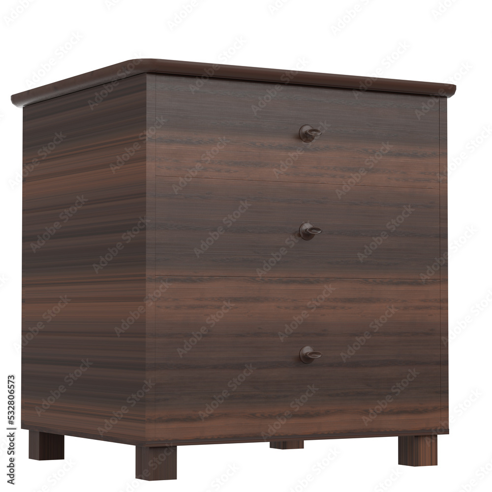 3D rendering illustration of a bedside table 3D rendering illustration of a bedside table