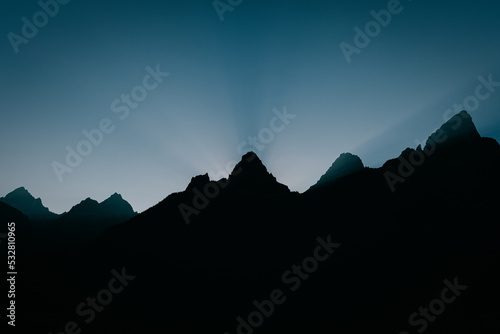 sunset in mountains