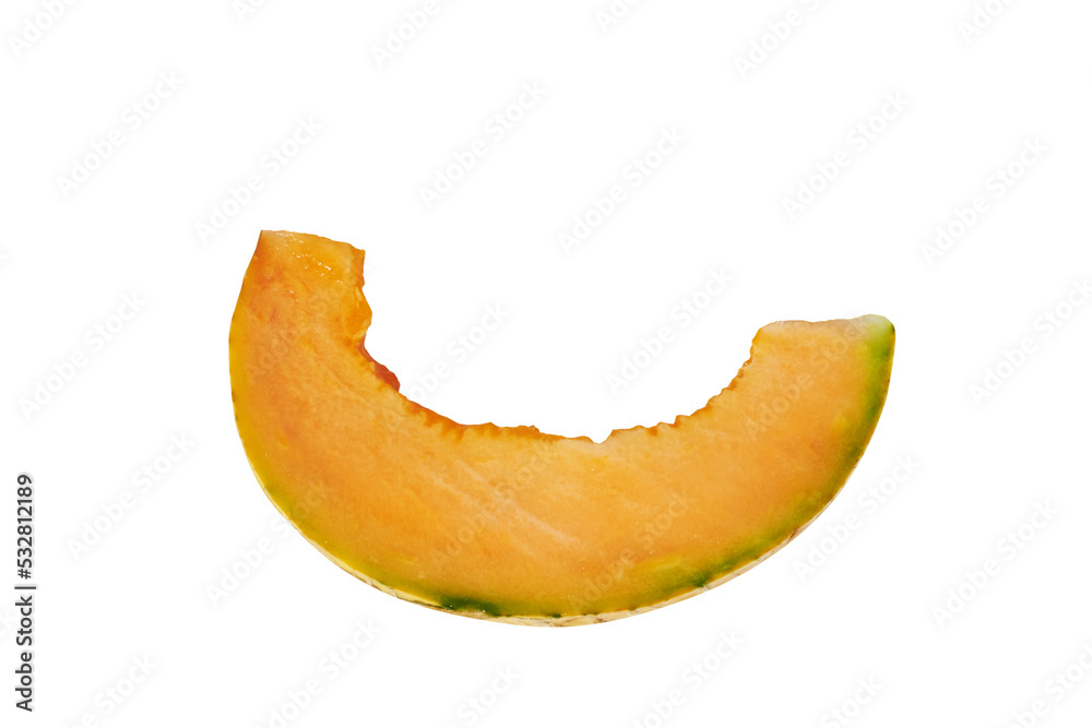 Cut cantaloupe melon on white background Cut cantaloupe melon on white background