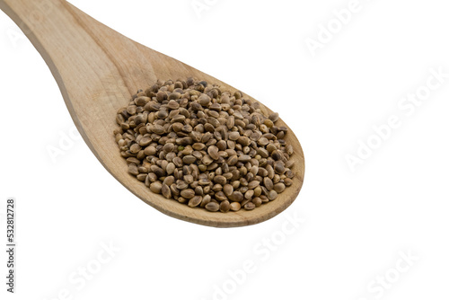 cannabis seeds on a wooden spoon. Banner, cover, mockup, for your design