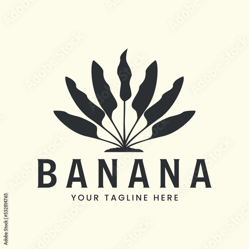 vintage banana tree style logo vector template icon illustration design