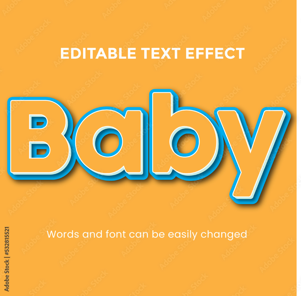 3d text Effect Baby 