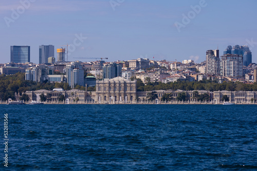 silhouette Istanbul city buildings from water Bosphorus or Golden Horn, public places. © Kozlik_mozlik