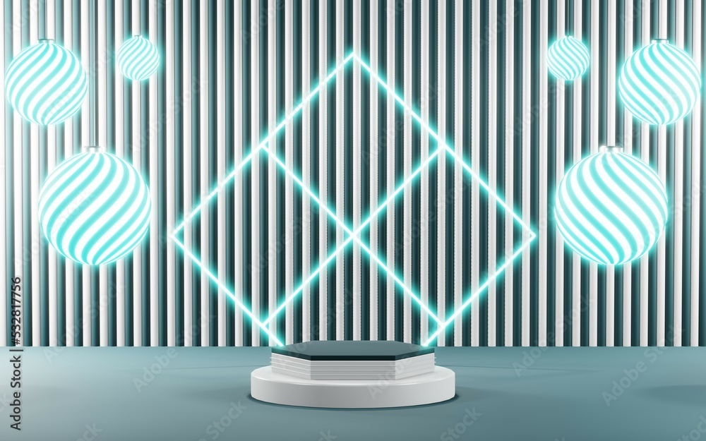 3D render of Podium background in blue tones for displaying cream products. cosmetics 3D render of Podium background in blue tones for displaying cream products. cosmetics
