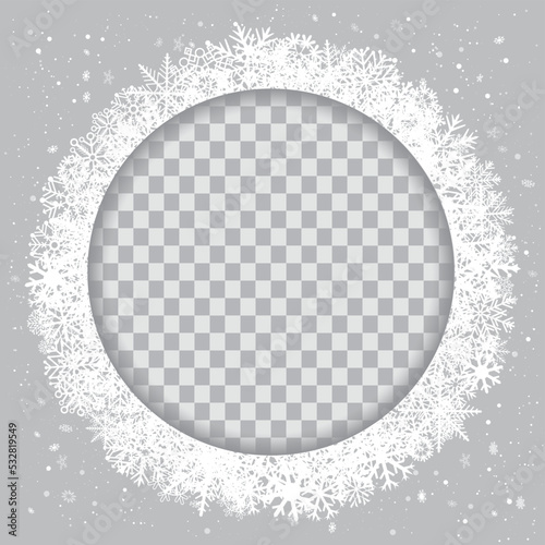 Christmas winter season photo round frame