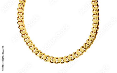 Canvastavla gold jewellry. Gold chain bracelet and necklace isolated