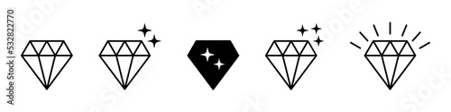 Diamond icon vector. Crystal sign, Brilliant symbol.