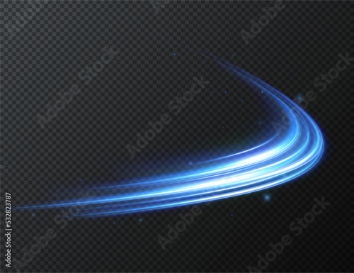 Light blue Twirl. Curve light effect of blue line. Luminous blue circle. Light blue pedistal, podium, platform, table. Vector PNG. Vector illustration