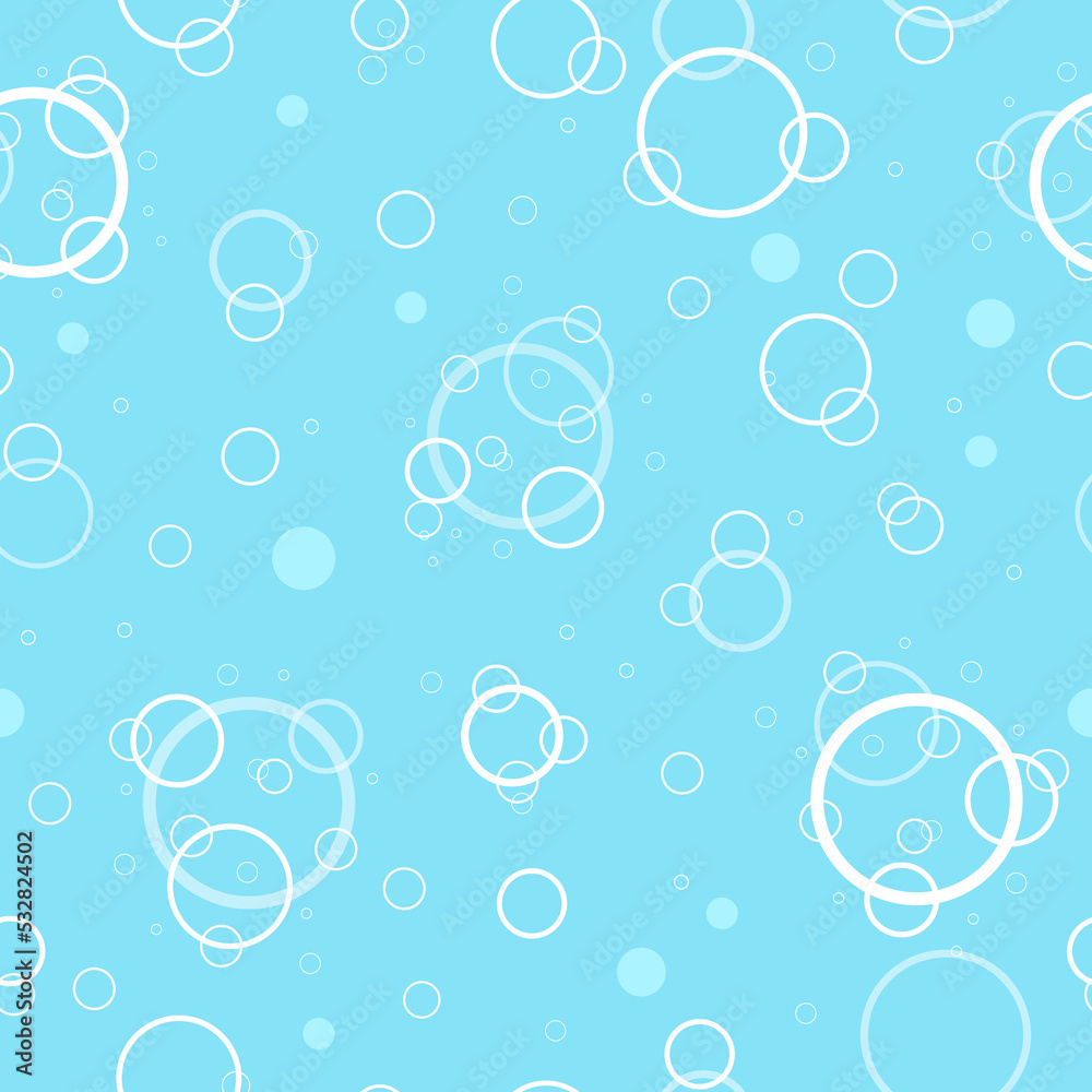 Vector seamless pattern of white bubbles on the blue background. Bubbles background Vector seamless pattern of white bubbles on the blue background. Bubbles background