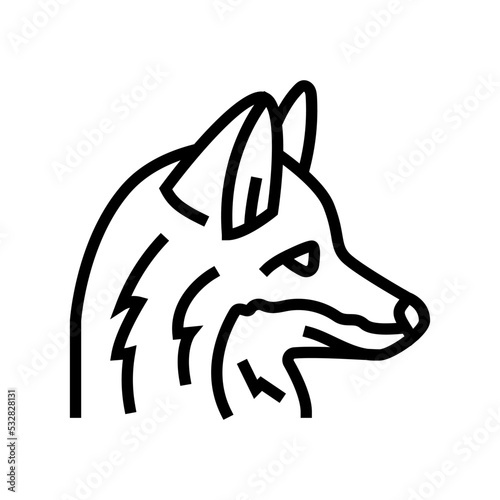 fox animal zoo line icon vector. fox animal zoo sign. isolated contour symbol black illustration