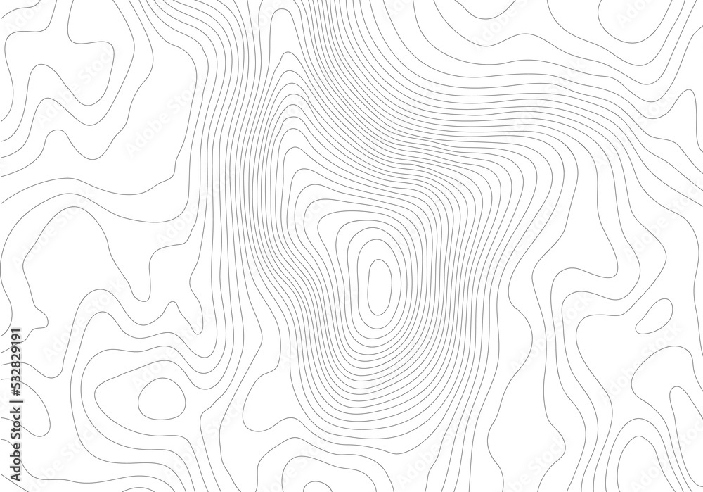 Mopographic map. The stylized height of the topographic contour in lines and contours.  stock illustration