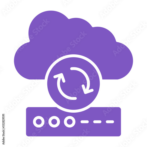 Cloud Sync Multicolor Glyph Icon