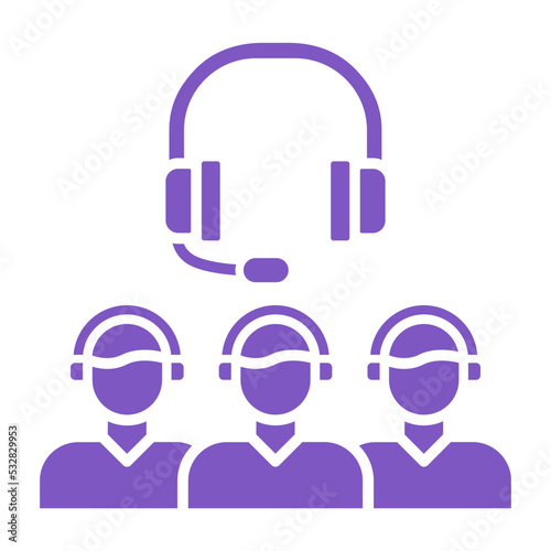 Call Center Agents Multicolor Glyph Icon