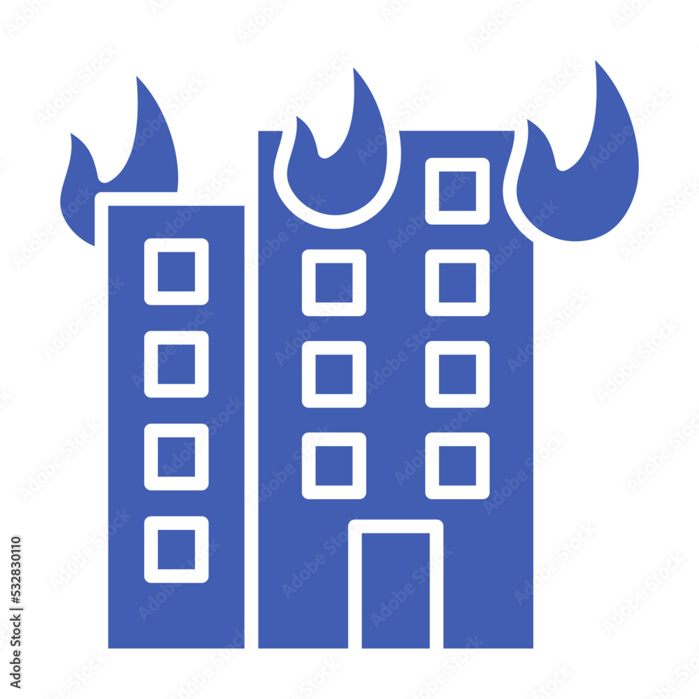 Fototapeta premium Building Fire Multicolor Glyph Icon