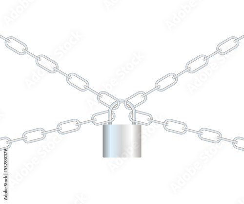 Realistic closed padlock for protection privacy isolated on background.  stock illustration.