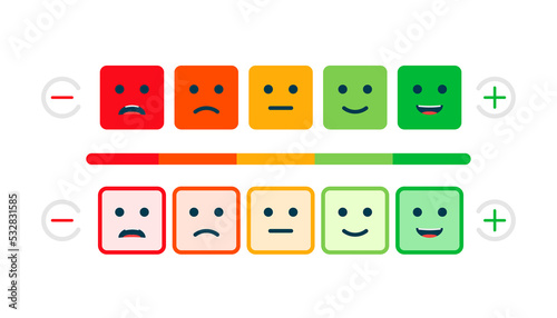 Feedback concept design  emotions scale background and banner.  stock illustration.