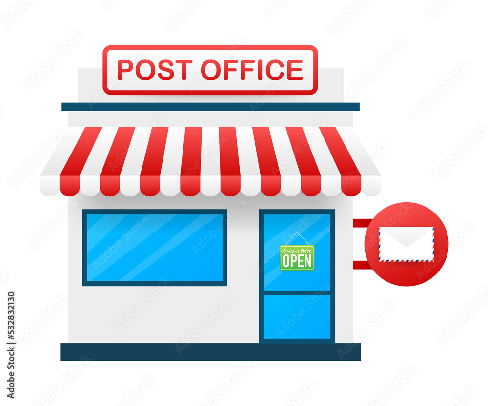 Building of post office. stock illustration. Building of post office. stock illustration.
