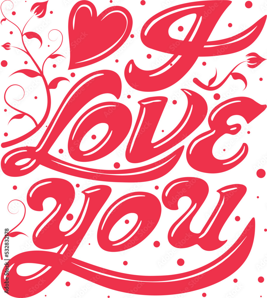 I love You Typography Text Design I love You Typography Text Design