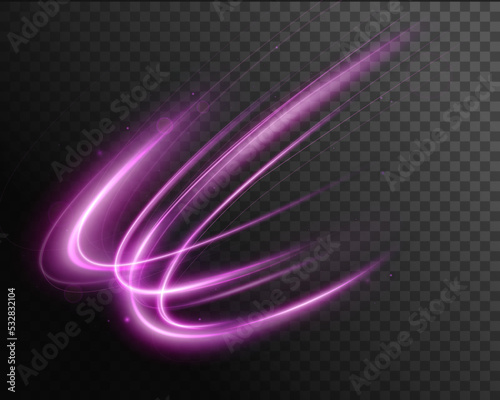 Light pink Twirl. Curve light effect of pink line. Luminous pink circle. Light pink pedistal, podium, platform, table. Vector PNG. Vector illustration 