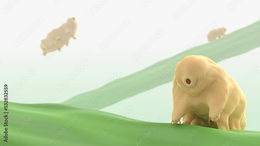 tardigrade 3d microscopic representation, also called water bear or