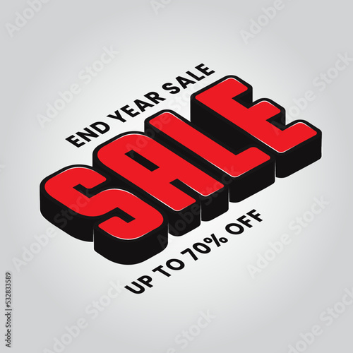 sale discount banner design with 3d sale. vector illustration
