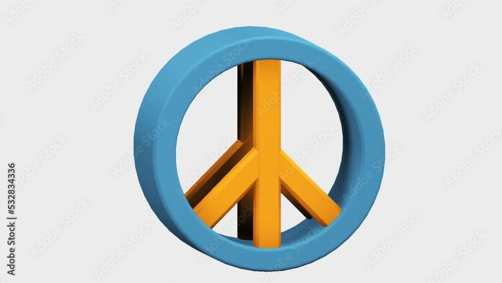 peace 3d symbol loop animation with alpha channel peace 3d symbol loop animation with alpha channel