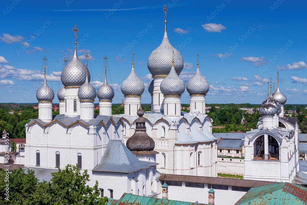 View of the Assumption Cathedral in Rostov, Russia.