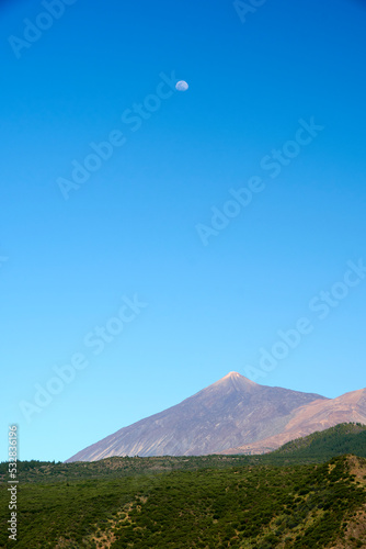Teide seen from West with full moon