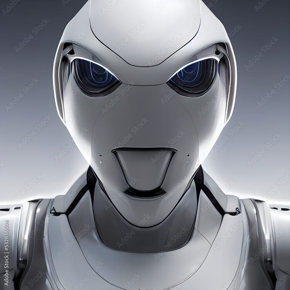 The high-tech futuristic android is standing in the center of the room, surrounded by a group of people. The android is taller than most of the people in the room and has a sleek, metal body. Its eyes The high-tech futuristic android is standing in the center of the room, surrounded by a group of people. The android is taller than most of the people in the room and has a sleek, metal body. Its eyes