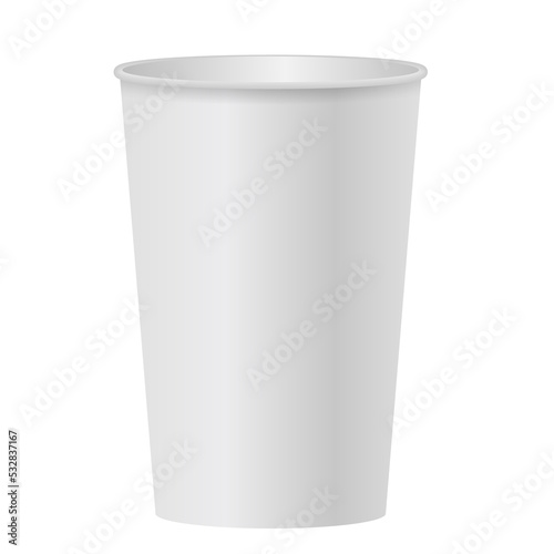 White Paper Coffee and tea Cup isolated.  Illustration