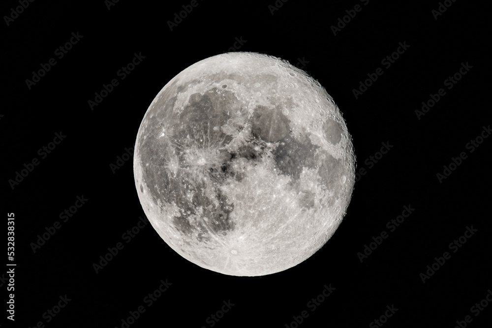 Big white super moon as seen from Normandy, France, in July 2022 Big white super moon as seen from Normandy, France, in July 2022