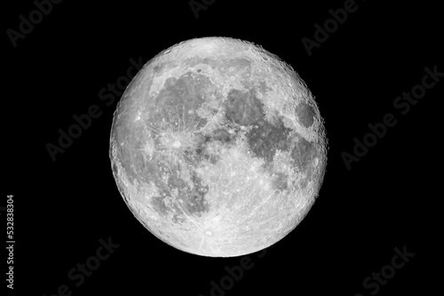 Big white super moon as seen from Normandy, France, July 2022