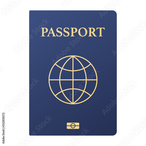 Blank open passport template. International passport with sample personal data page.  stock illustration.