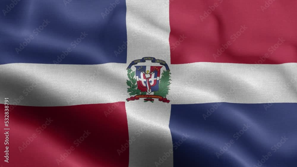 Flag Of Dominican Republic - Dominican Republic Flag High Detail - National flag Dominican Republic wave Pattern loopable Elements - Fabric texture and endless loop - Seamless loop - Highly Detailed Flag Of Dominican Republic - Dominican Republic Flag High Detail - National flag Dominican Republic wave Pattern loopable Elements - Fabric texture and endless loop - Seamless loop - Highly Detailed