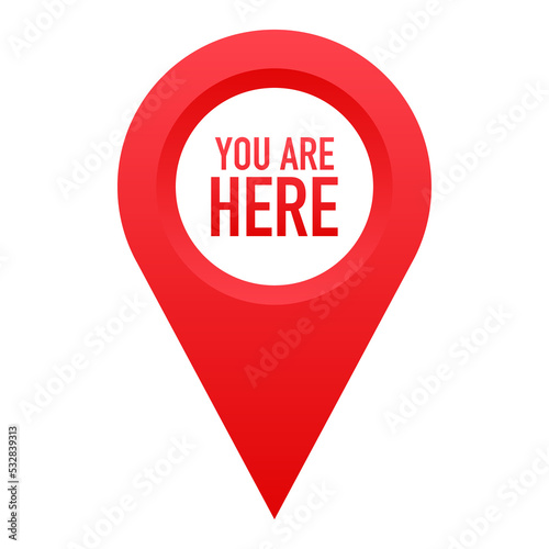 Free Download Red You Are Here Location Pointer Pin.  stock illustration. - GFXLoad