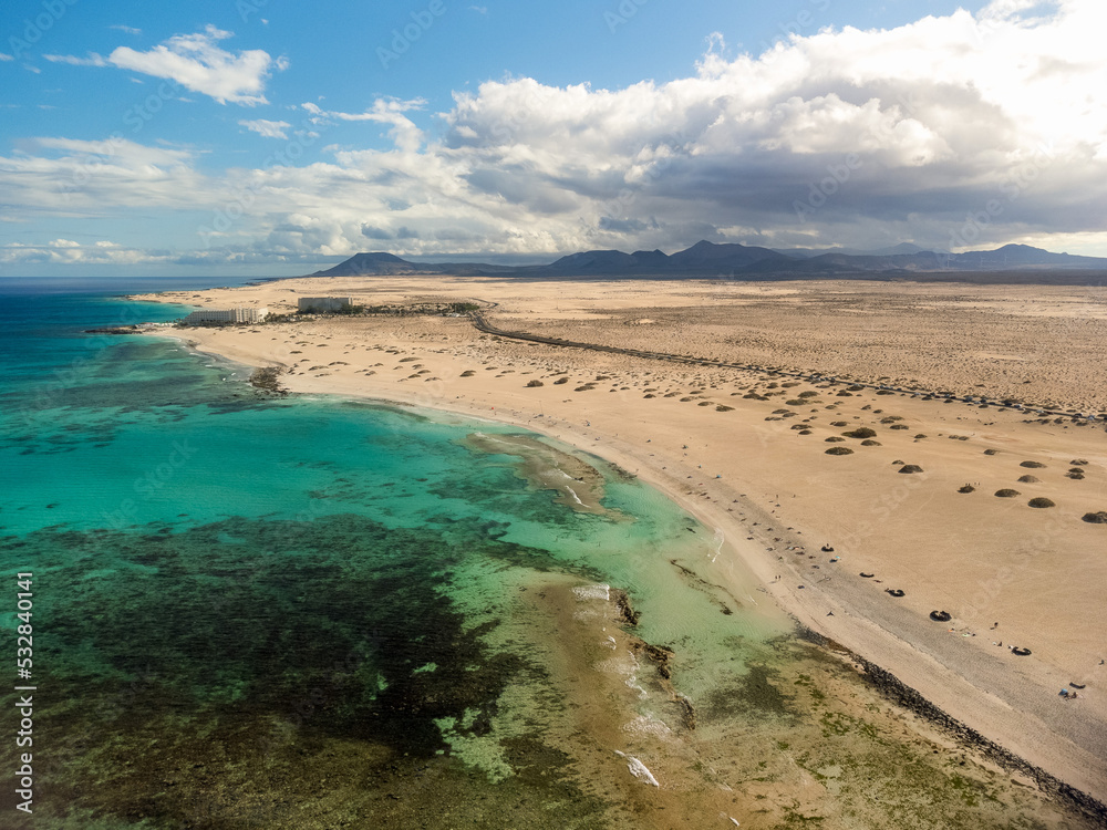view of the sea and beach from Fuerteventura