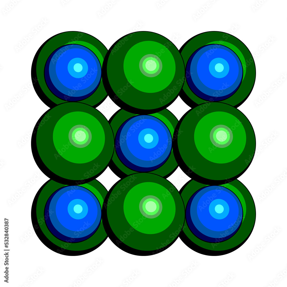 Sodium chloride (rock salt, halite, table salt), crystal structure
