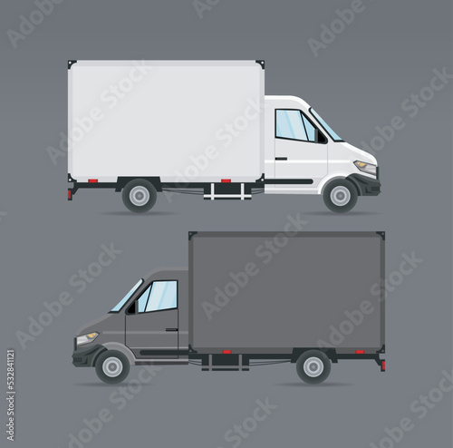 two trucks mockup vehicles