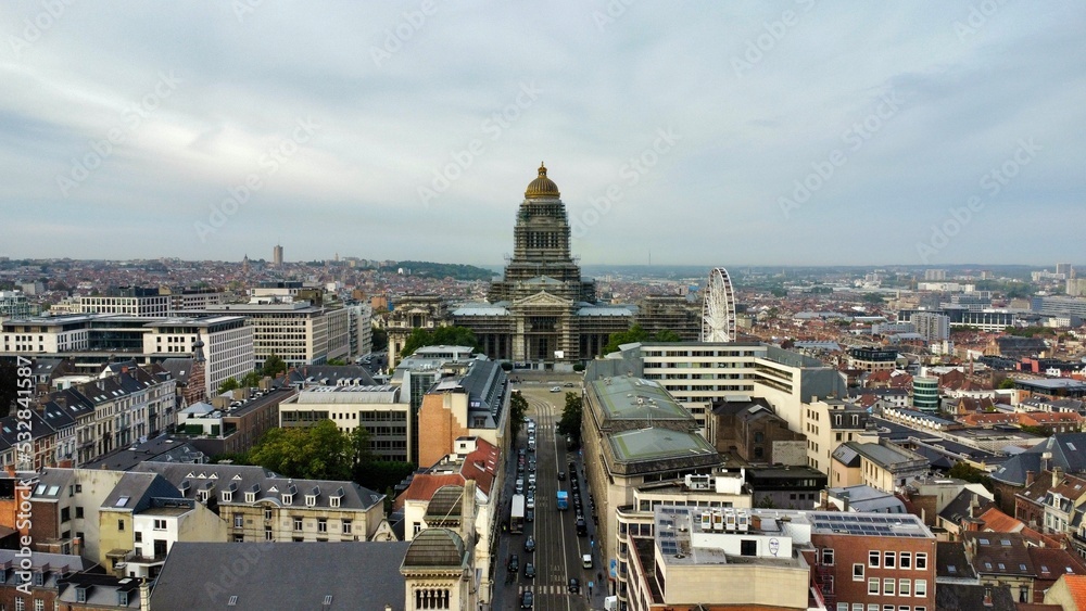 drone photo Palace of Justice, Justitiepaleis Brussels Belgium europe	
