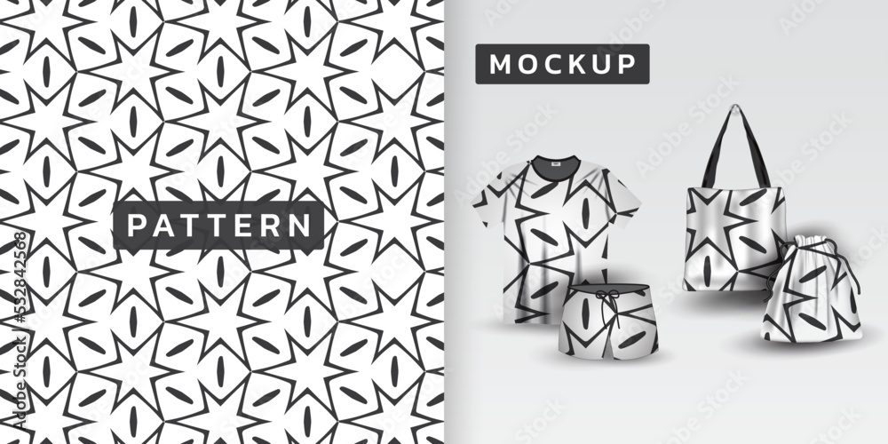 pattern star and mockup vector Illustration