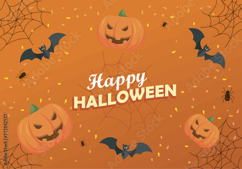 happy halloween lettering card