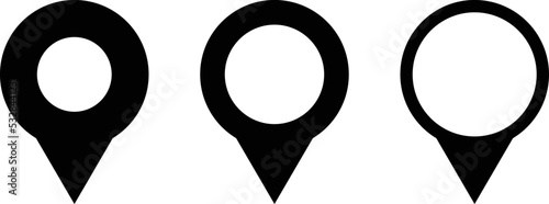 GPS location symbol collection. Location pin icon flat vector illustration design