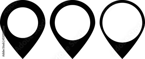 GPS location symbol collection. Location pin icon flat vector illustration design