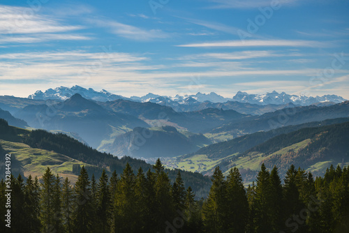 Fototapeta Naklejka Na Ścianę i Meble -  Views on beautiful autumn nature in Swiss Alps