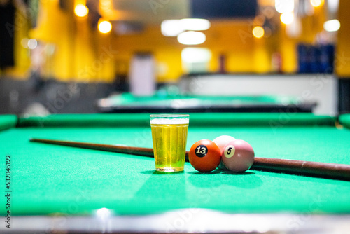 snooker bar with a beer  photo