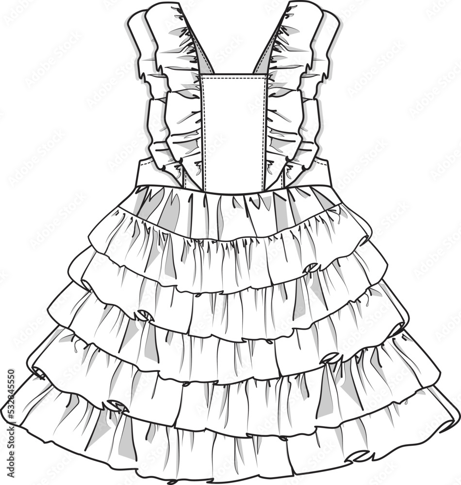 Ruffle Dress Stock Vector Adobe Stock