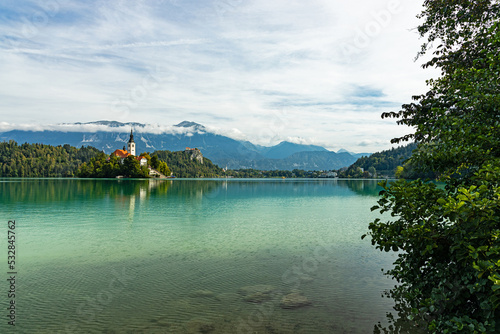 view over lake bled in Slovenia