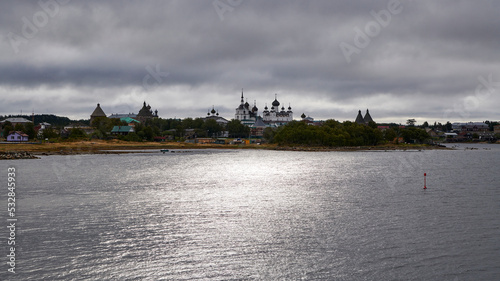 Russia. Solovki. Panorama of the Monastery in the Bay of well-being